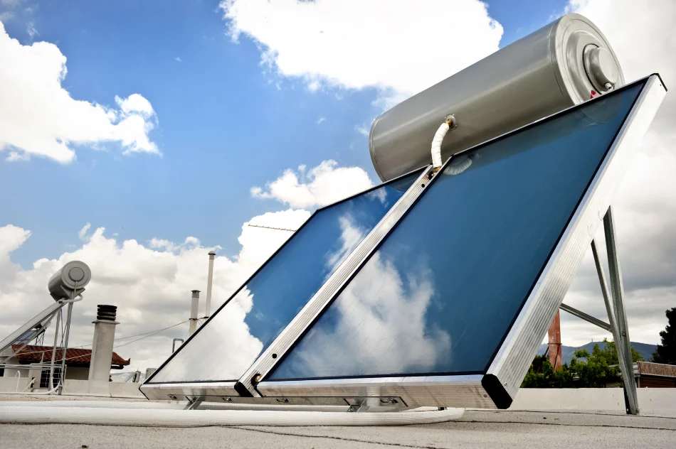 Solar installation under clear blue sky